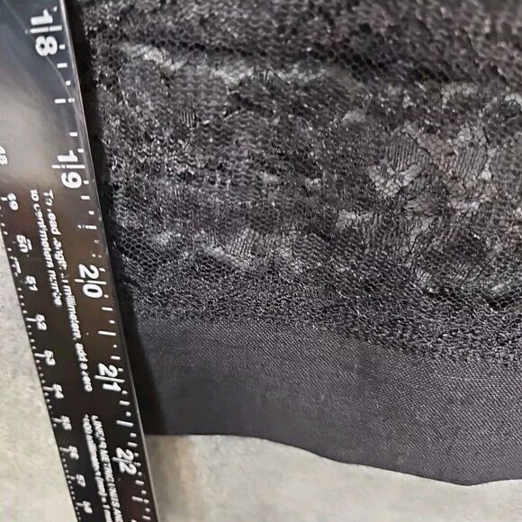 Larry Levine Sport Capri Sz 8 black lace insert lined linen rayon - Picture 2 of 10